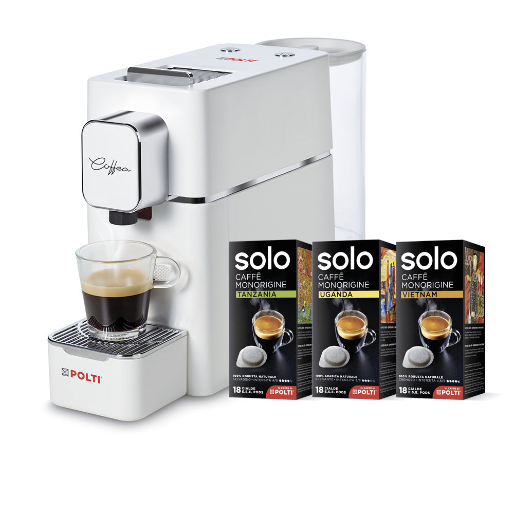 Polti Coffea S15W Bianca Machine Café A Gaufres Ese 1400w Avec 50